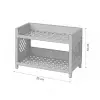 2 Katlı Plastik Organizer Raf, 25 x 18 cm, Açık Yeşil