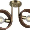 2li Ahşaplı Eskitme Plafonyer, 2 X E27