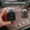 2li Kablosuz Yaka Mikrofonu, iPhone ve Android Telefonlar, Type-C Girişli PCler için, Type-C/Lightning Giriş, 8-10 Saat Pil Ömrü, 20 Metreye Kadar Menzil, Siyah