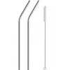 2li Paslanmaz Çelik Pipet + Temizleme Fırçası