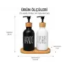 2li Siyah Beyaz Cam Sabunluk Seti, 500 ml, Bambu Standlı