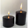 2li Siyah Kalın Mum Seti, 7 CM Çap
