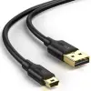 2.0 A USB-A & Mini-USB, Şarj ve Data Kablosu, 1.5 Metre, Siyah