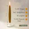 22 cm mermi formlu balmumu şamdan mumları, 2 adet