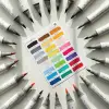 24lü Seti Brush Chisel Çift Uçlu Alkol Bazlı Marker Kalem