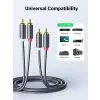 2RCA to 2RCA Ses Kablosu, 1 Metre, Antrasit