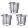 3 Adet Paslanmaz Çelik Bitki Saksısı, Boyanabilir, 9 cm