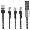 3 in 1 USB Kablo, 1.2M, Siyah