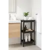 3 Katlı Modüler Raf Ünitesi, Mat Siyah, Mutfak ve Banyo Organizeri