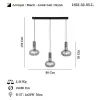 3lü Antik Lak Sıralı Avize, 3 X E27