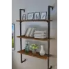 3lü Duvara monte Kitaplık, Raf (Ceviz)