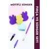3lü Makyaj Sünger Seti + Kaş Fırçası