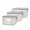 3lü Pvc Pencereli Stuff & Things Gri Çizgili Hurç Set