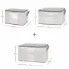 3lü Pvc Pencereli Stuff & Things Gri Çizgili Hurç Set