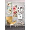 3 Parça Çizim Çiçekler Desenli MDF Duvar Tablosu