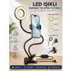 3ü 1 arada LED ring light seti; akrobat selfie ışığı ve masa lambası