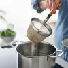 30 cm paslanmaz çelik ve kayın noodle süzgeci