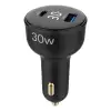 30W LED Ekranlı Type-C + USB-A Araç Şarj Aleti, iPhone, Android ve Tablet Uyumlu