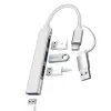 3360 USB 3.0 Type C Hub, 4 Port, 2si 1 Arada USB ve Type-C, USB Type-A ve USB Type-C, 5 Gbps