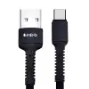 3A USB-A to Type-C Örgülü Data ve Hızlı Şarj Kablosu Siyah