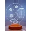 3D 3 Boyutlu Uzay Temalı LED Lamba