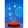 3D 3 Boyutlu Uzay Temalı LED Lamba