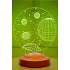 3D 3 Boyutlu Uzay Temalı LED Lamba