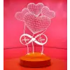 3D Balon Kalpler Sonsuzluk Hediyesi 3 Boyutlu Led Lamba