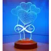 3D Balon Kalpler Sonsuzluk Hediyesi 3 Boyutlu Led Lamba