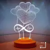 3D Balon Kalpler Sonsuzluk Hediyesi 3 Boyutlu Led Lamba