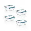 4Lü Set Press - Lock Saklama Kabı 360 ML MAVİ