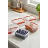 4Lü Set Press - Lock Saklama Kabı 360 ML MAVİ