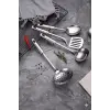 4 Parça Çelik Mutfak Servis Seti, Kepçe Kevgir Spatula Kaşık Takımı Çeyiz Seti, Mutfak Sofra Seti Ergonomik Saplı