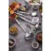 4 Parça Çelik Mutfak Servis Seti, Kepçe, Kevgir, Spatula ve Kaşık