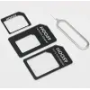 4ü 1 arada Nano Micro Sım Adapter Sim Kart için set iPhone 4 5 6 Samsung Htc Universal