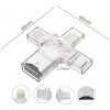 4ü 1 Arada OTG Kart Okuyucu, Lightning + Tip C + Micro USB + USB, Gümüş
