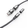 4ü 1 Arada USB-A+Type-Cden Type-C Uyumlu Şarj ve Data Kablosu