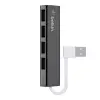 4 USB-A Girişli HUB, USB 2.0, Ultra Slim, Siyah