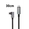 40Gbps 240W 4.0 Thunderbolt L Shape Type-C to Type-C Şarj, Data ve 8K 60Hz Data Transfer Kablosu Tip C 30 cm - PD240W