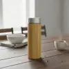 450 ml Bambu Kaplamalı Çelik Termos, Klasik Bardak Kapaklı