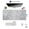 5 Farklı Model Dikişli Kenar 120x60 cm Oyuncu Mouse Pad (White Map Lines)