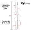 5 İğneli Paslanmaz Çelik Halatlı Dip Hırsız Olta Takımı 4lü Set, 6# Karbon Çelik İğne
