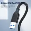 50 cm USB 3.0 Micro-B Hdd Şarj ve Veri Kablosu