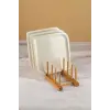 6 Bölmeli Bambu Tabaklık ve Tabak Standı Organizer