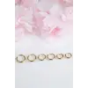 6lı Çelik Halka Küpe Seti, Altın