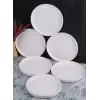 6lı Handmade 20 Cm Beyaz İnci Pasta Tabak Seti - Tatlı Tabağı Seti