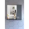 60 Cm Antrasit Mdf Üst Modül, Aynalı Banyo Dolabı