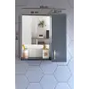 60 Cm Antrasit Mdf Üst Modül, Aynalı Banyo Dolabı