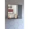 60 Cm Antrasit Mdf Üst Modül, Aynalı Banyo Dolabı