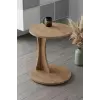 6099 meşe tekerlekli C tipi yan sehpa